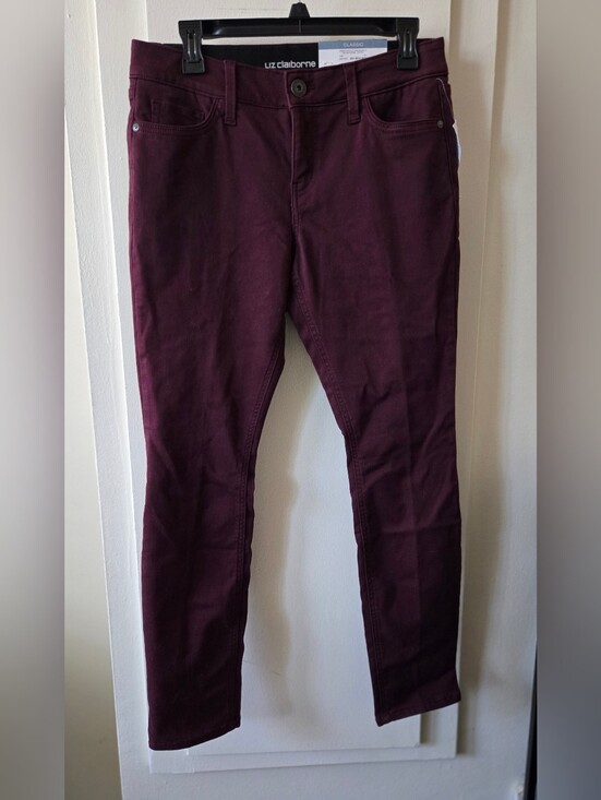 Liz Claiborne Denim - Liz Claiborne Women's Burgundy Skinny Jeans